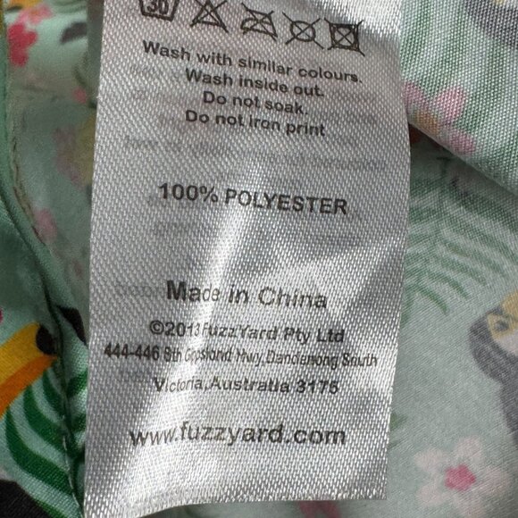 Fuzzyard Tropical Toucan Print Dog Shirt Lightweight Green Size 3 - Picture 10 of 11